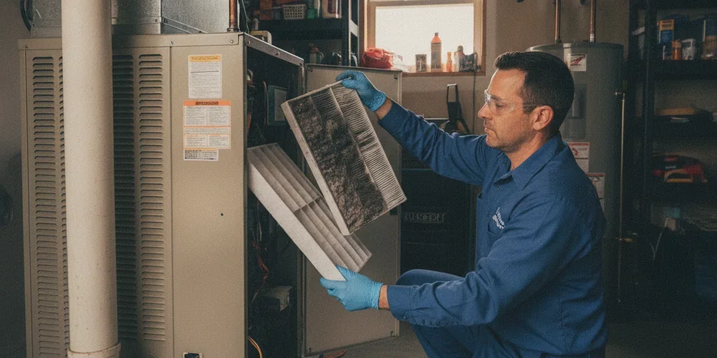 HVAC maintenance tune-up being performed in Austin, TX